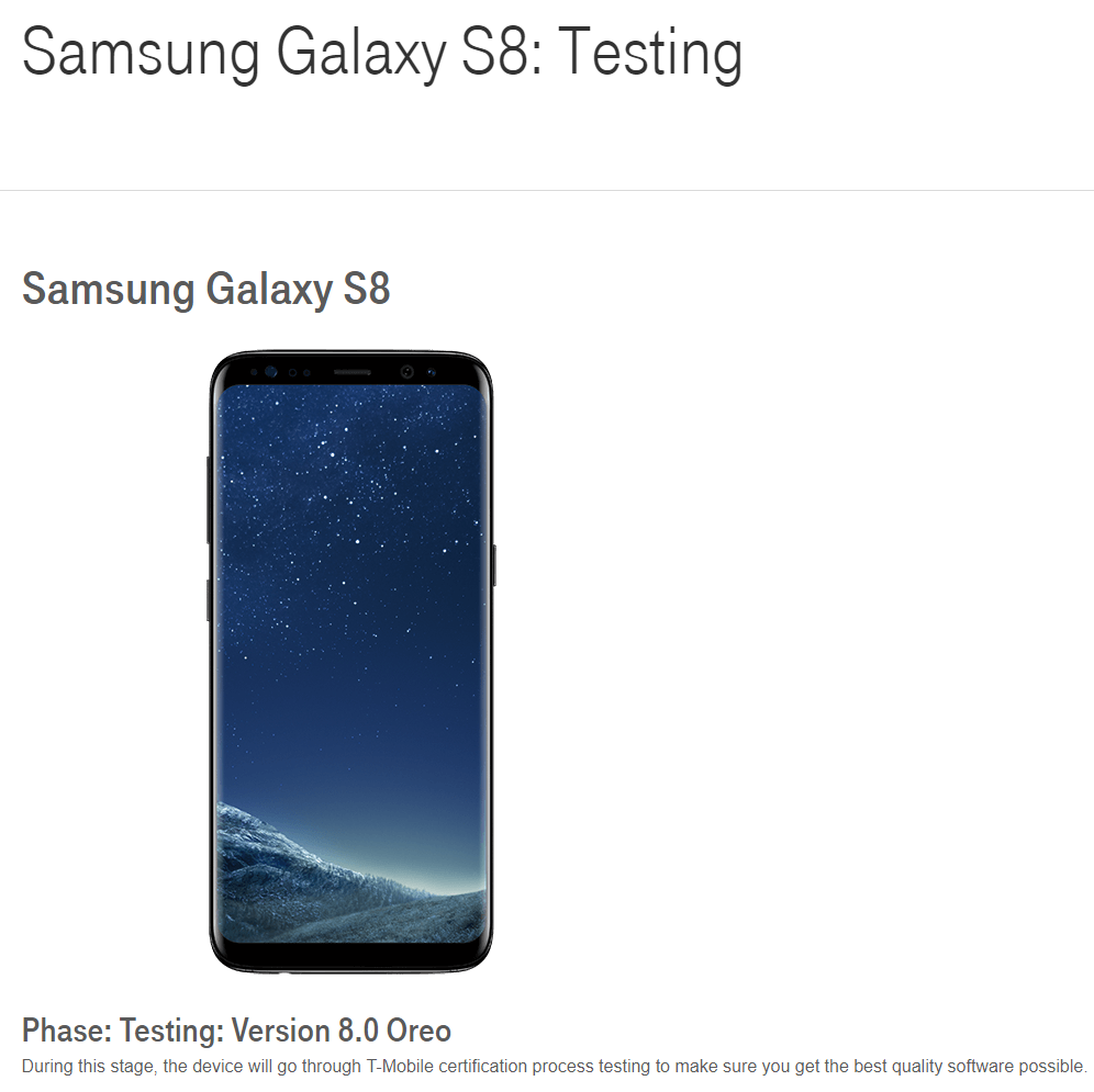 Galaxy S8 update at T-Mobile to release soon