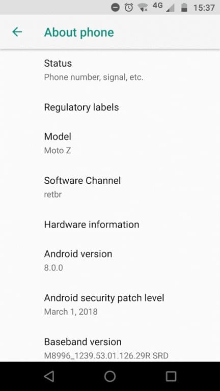 Moto Z Oreo