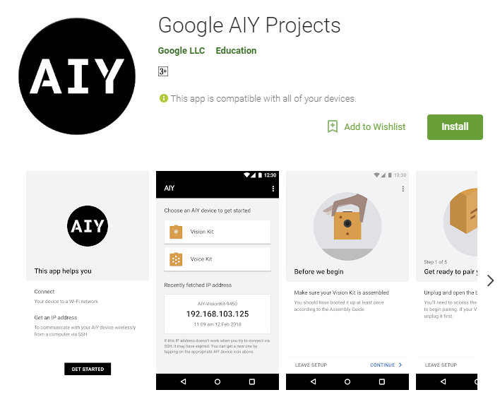 Google AIY Projects now available for download on Play Store