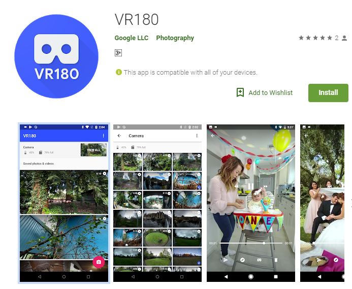 Google VR180 gets a spot in the Play Store