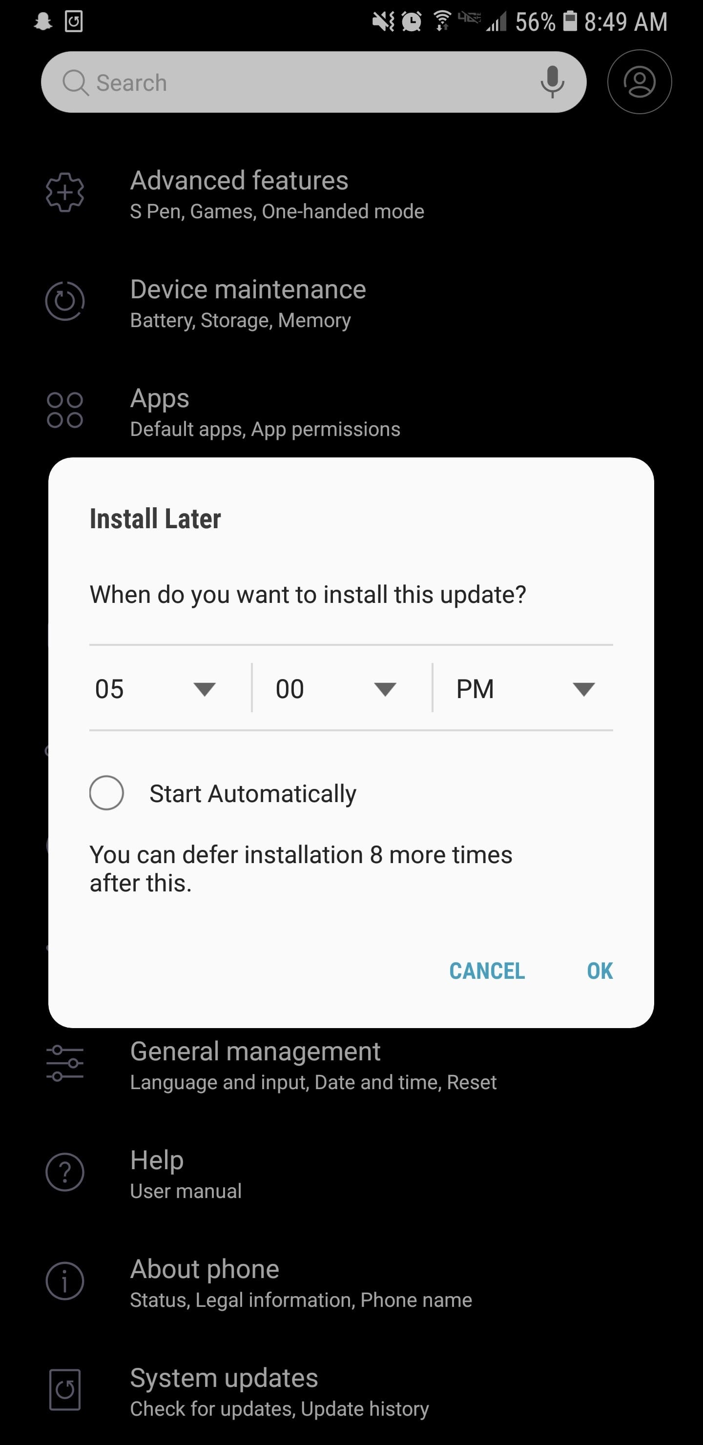 Samsung will force you to download updates after postponing for a maximum of 10 times