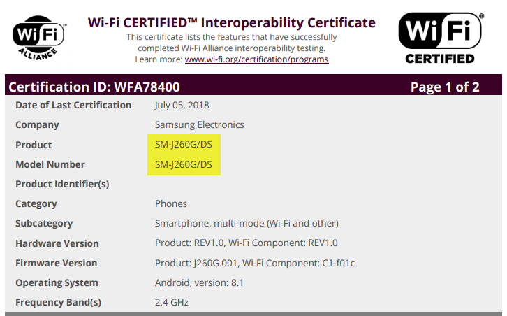 Samsung Galaxy J2 Core, company’s first Android Go device, nears release