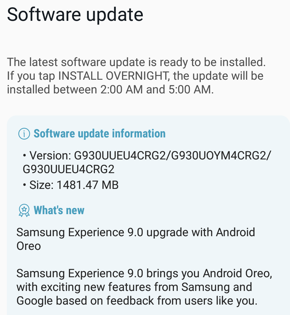 Android Oreo update rolling out for the unlocked Galaxy S7 handsets in the U.S.