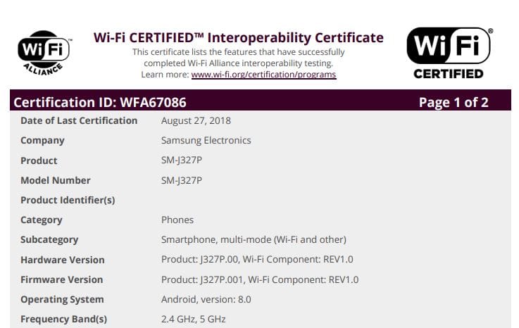 Android 8.0 Oreo coming to multiple U.S. variants of Galaxy J3 2017 (SM-J327)