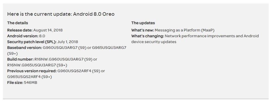 Latest update for AT&T Galaxy S9 adds support for Messaging as a Platform (MaaP) and July patch