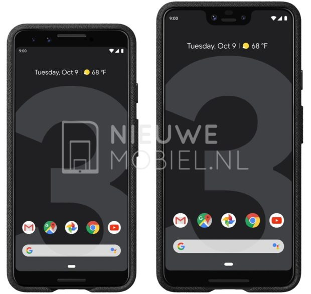 Looks like this is the Pixel 3 (with a big notch on XL)