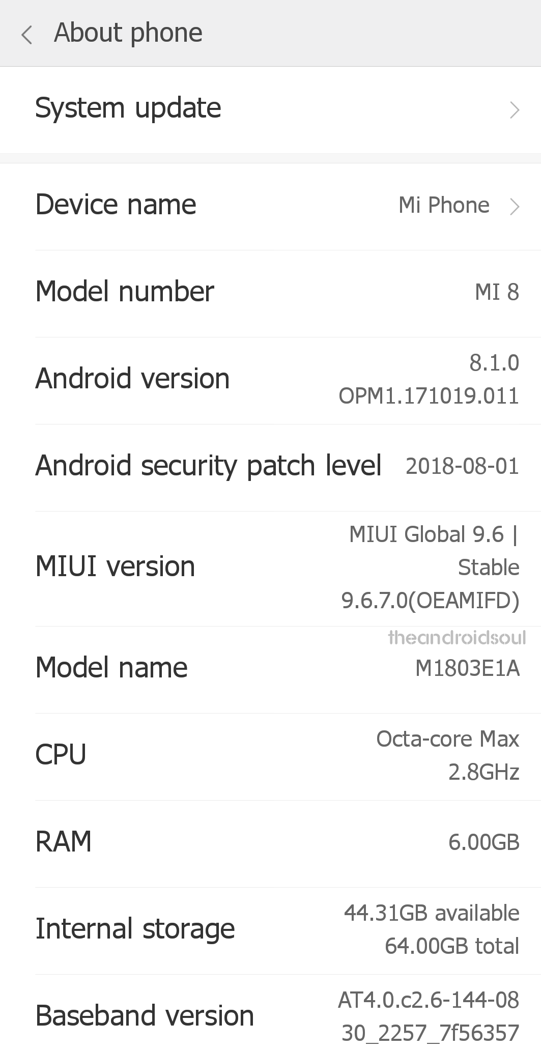 Xiaomi Mi 8 update 9.6.7 improves camera, battery life and GPS performance