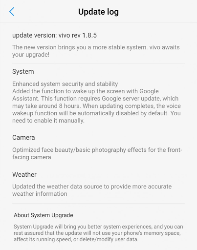 Vivo Nex A update 1.8.5 brings improved camera, weather and Google Assistant screen wake up