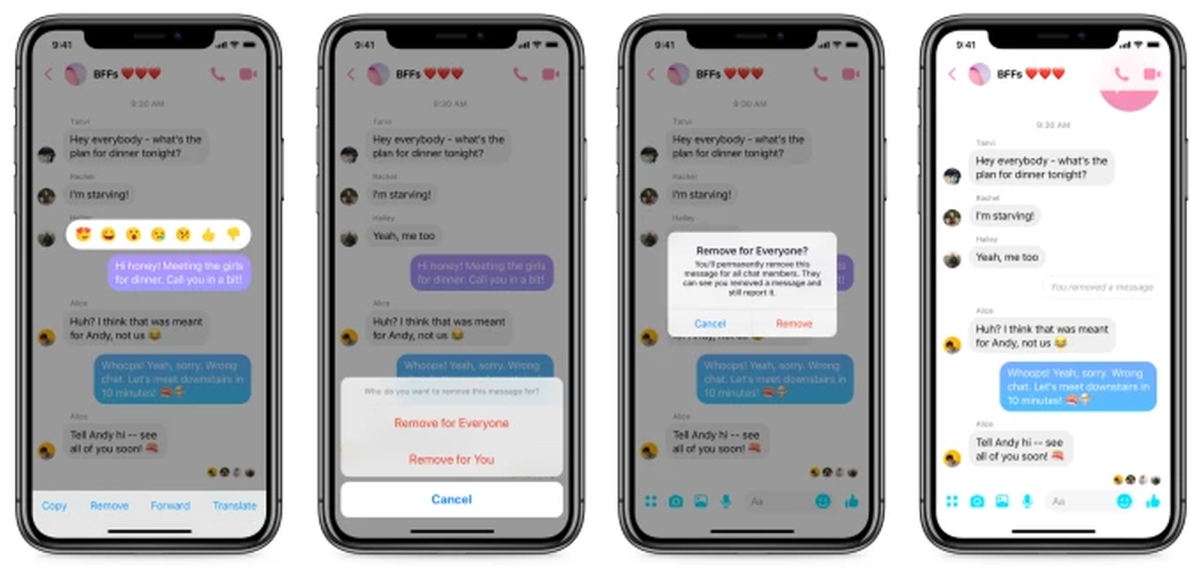 Facebook Messenger unsend messages