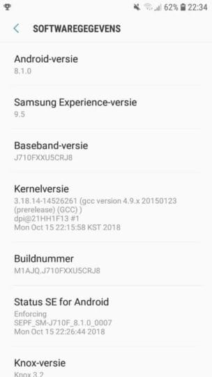 galaxy j7 2016 oreo update