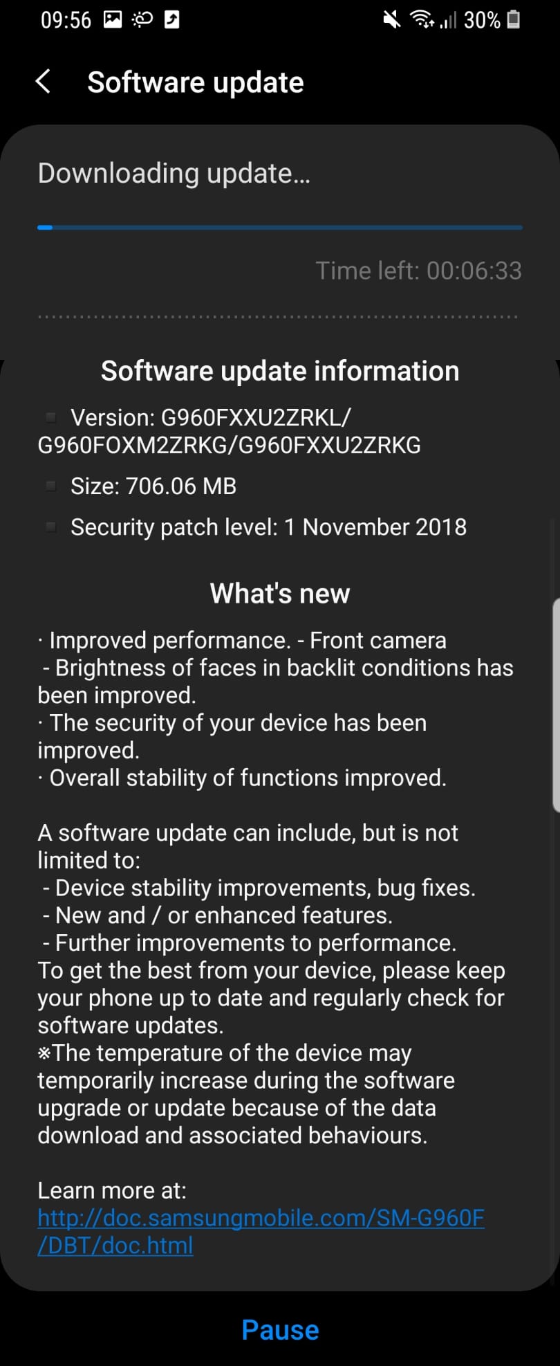 Galaxy S9 Pie beta 2 changelog Europe