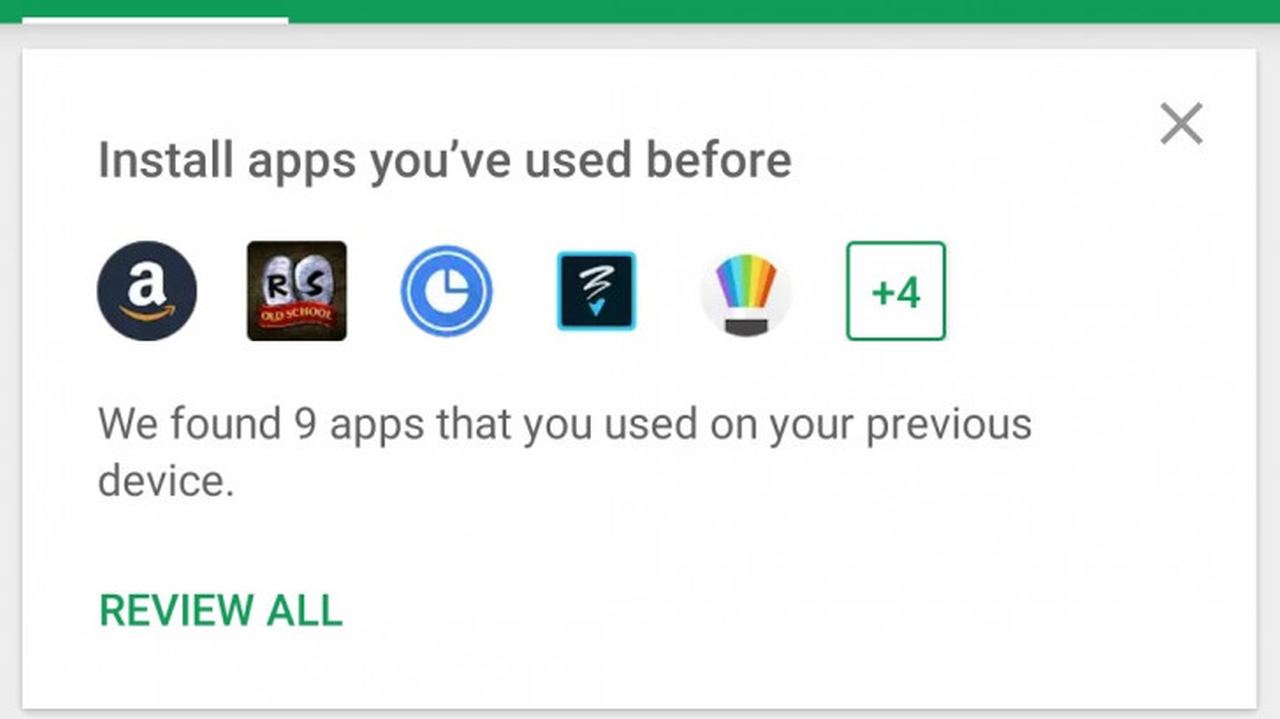 Play Store is now prompting users to install previously used apps