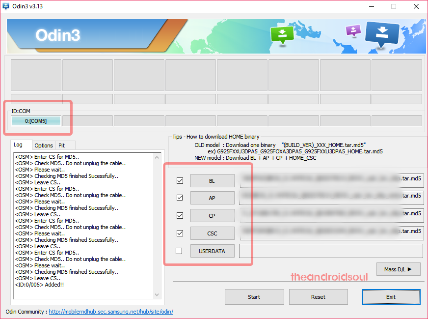 odin load files