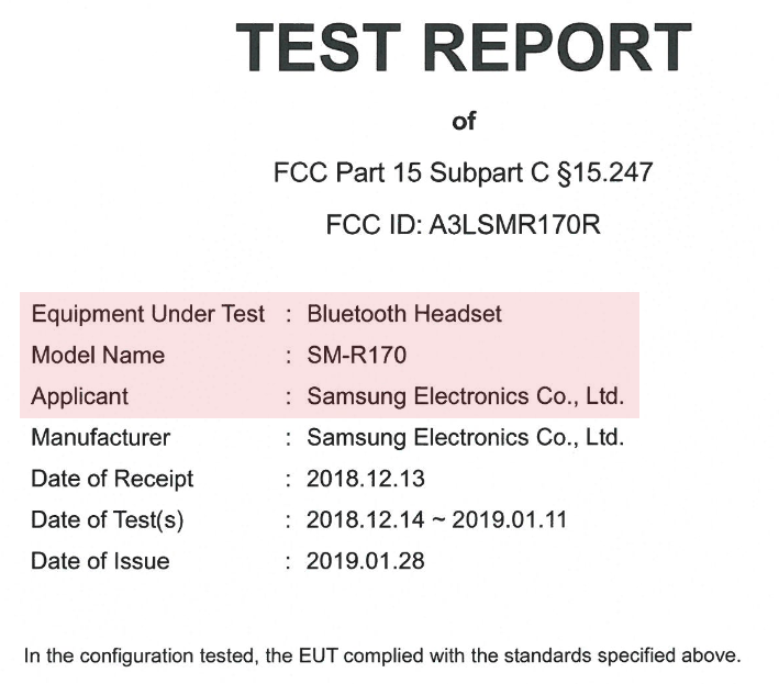 Galaxy Buds FCC leak