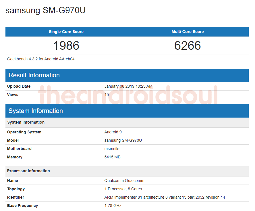 Samsung Galaxy S10 Lite shows up on Geekbench