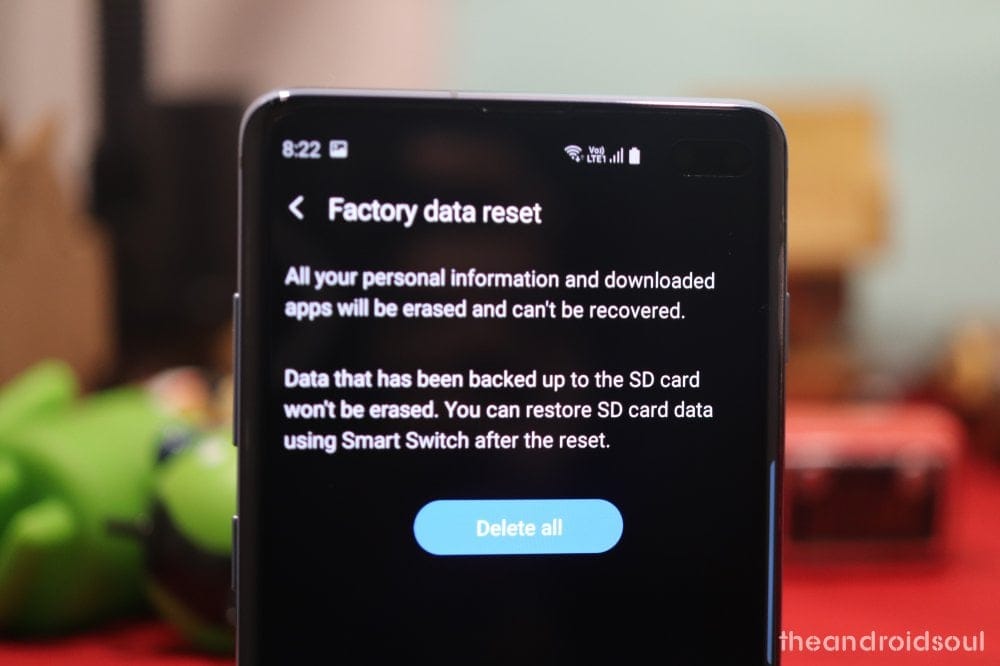 Galaxy S10 factory reset