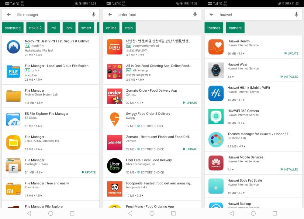 Latest update to Google Play Store removes 3-dot button from search results screen