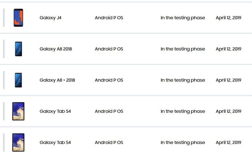 Android 9 Pie for Galaxy Tab S4 and Galaxy J4 to roll out in April