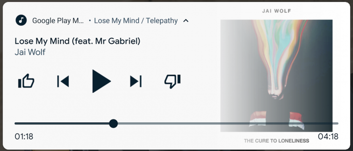 Android Q Beta 2 music seekbar