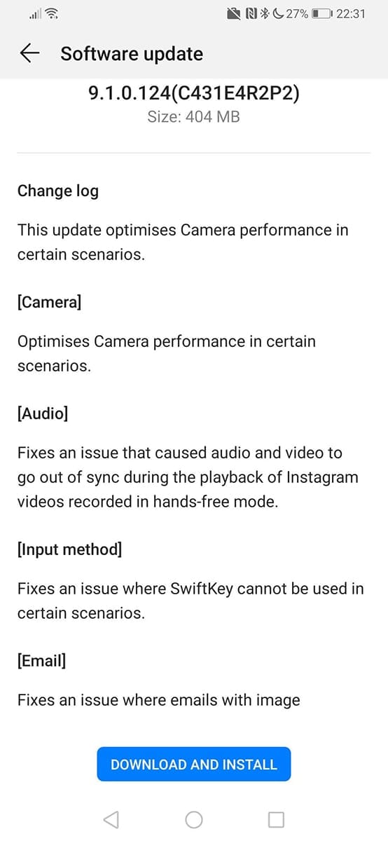 Huawei P30 Pro first update