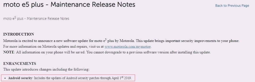 Motorola Moto E5 and E5 Plus to receive new OTA updates with April 2019 patches