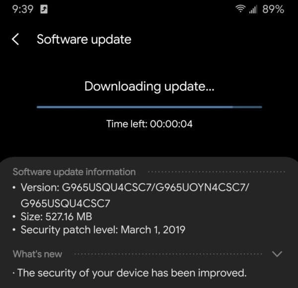 Sprint Galaxy S9 and S9+ receive March security patch