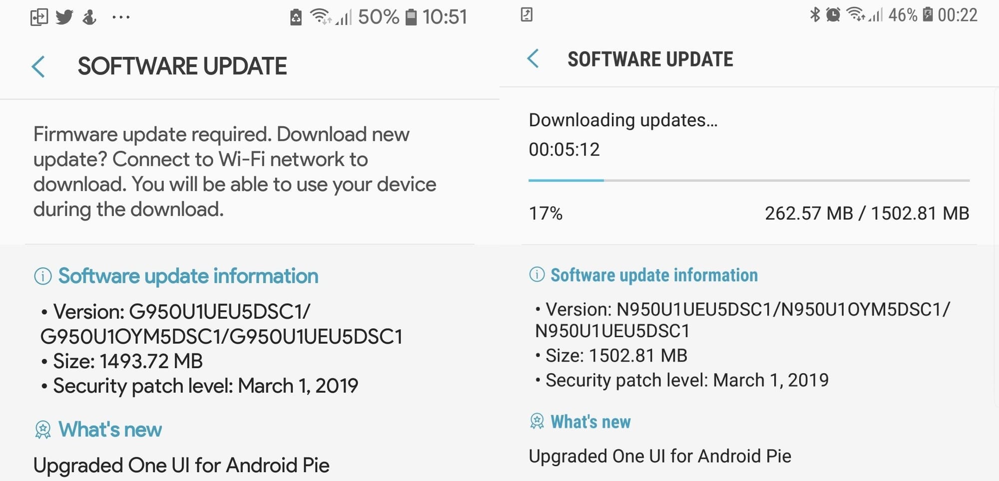 U.S. unlocked S8 and Note 8 Android Pie update