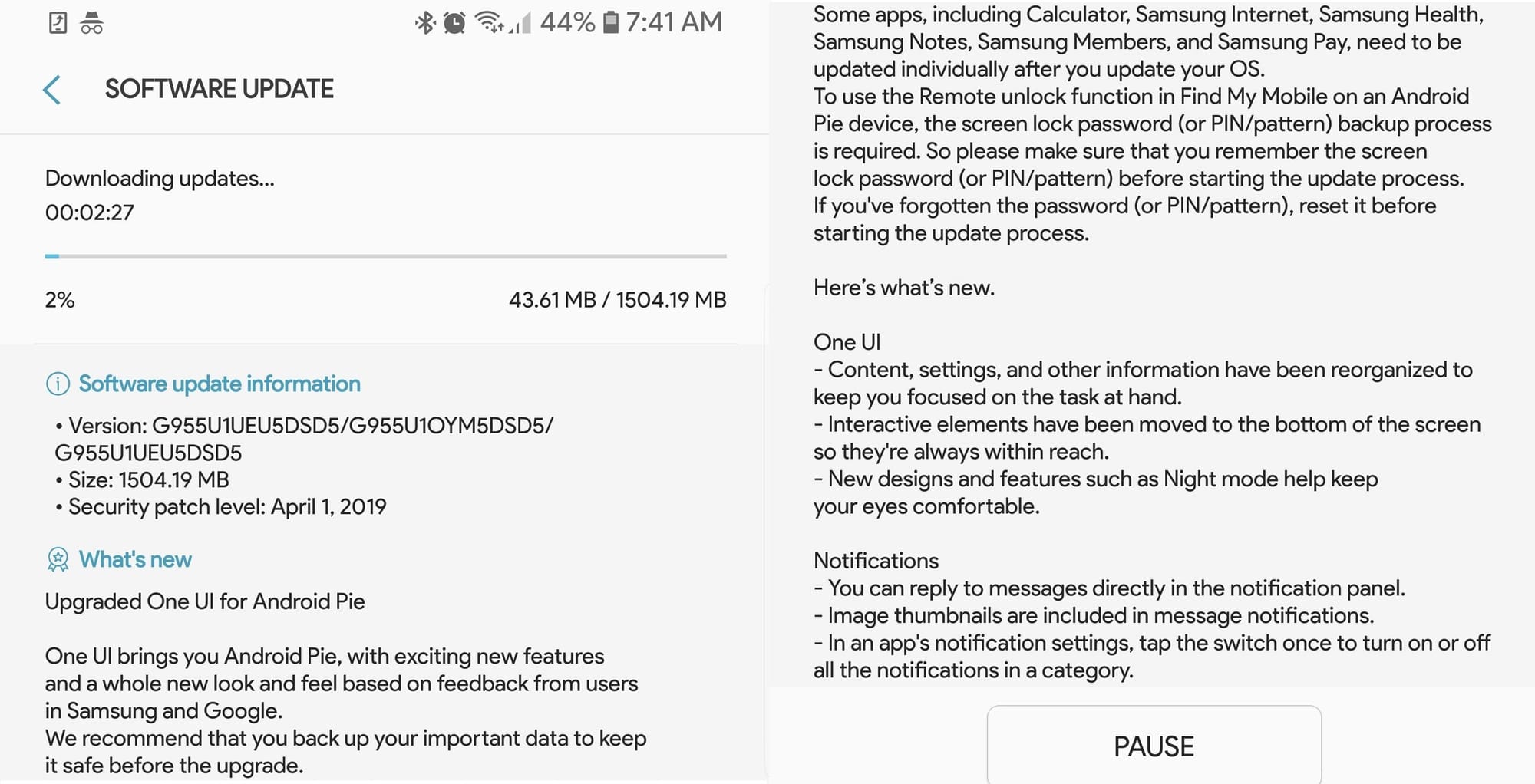 Unlocked Galaxy S8 and S8+ on Sprint receiving Android Pie update