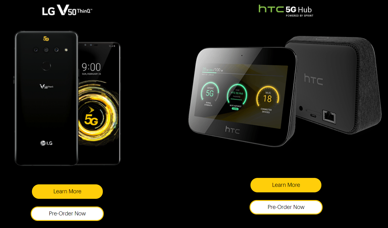 Sprint opens pre-orders for 5G-ready LG V50 ThinQ and HTC Hub