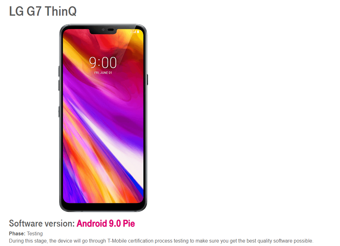 T-Mobile could roll out LG G7 Pie update soon, here’s why