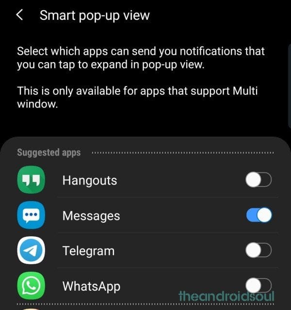 Note 10 Smart Pop-up View