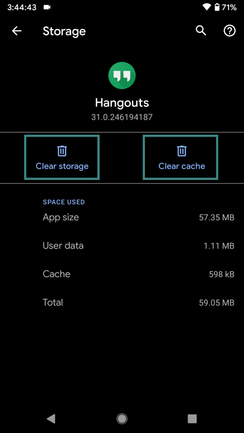 Clear app cache Android 10