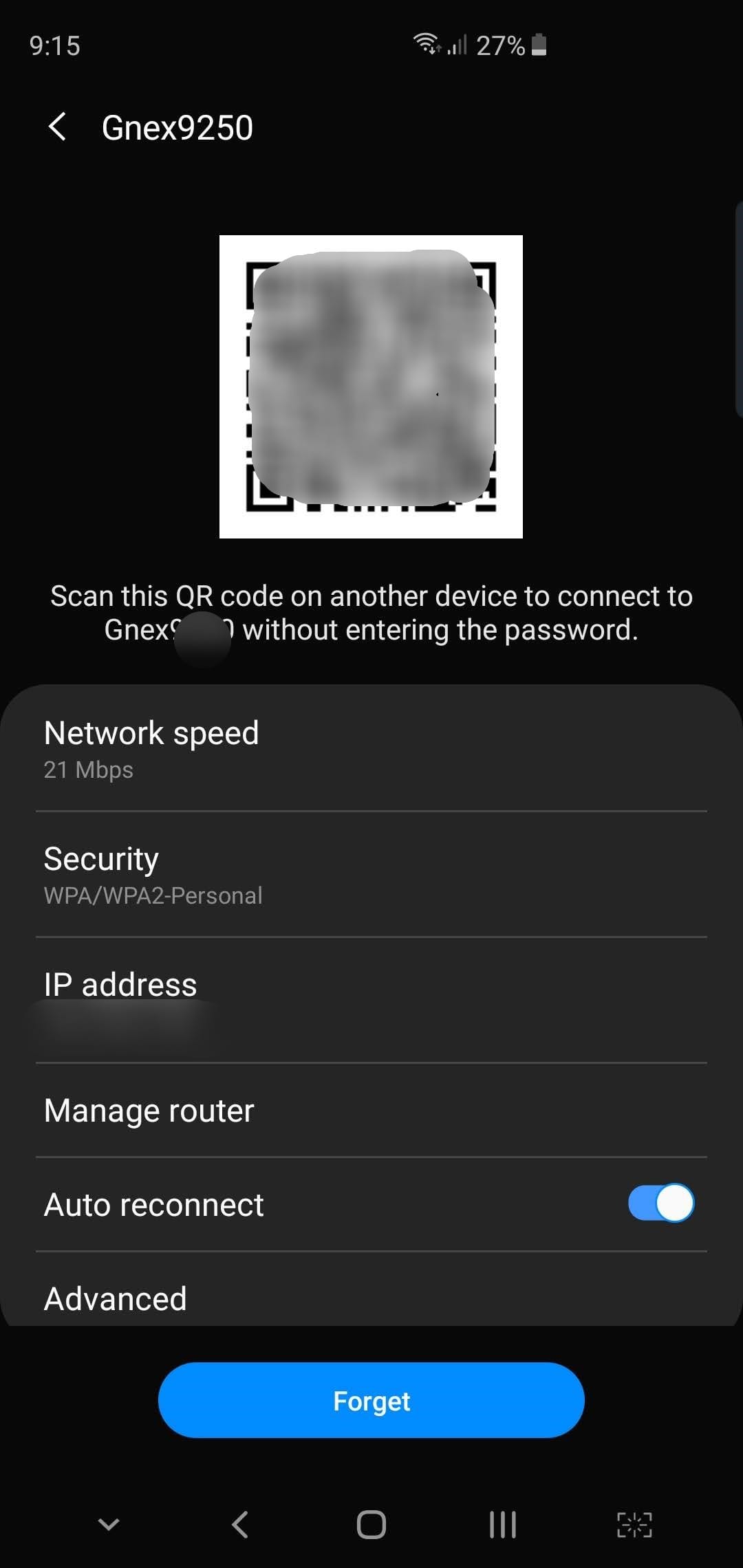 Join a Wi-Fi network using QR code