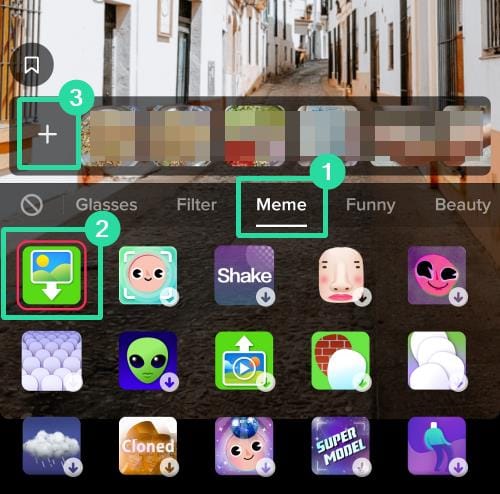 Select background in TikTok