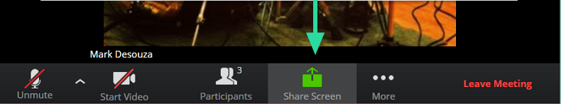 share screen on Zoom