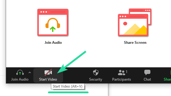 Start Video on Zoom
