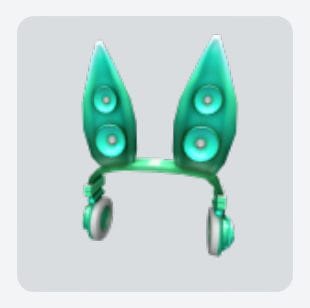 3D Model of turquoise roblox, bunny-eared headphones