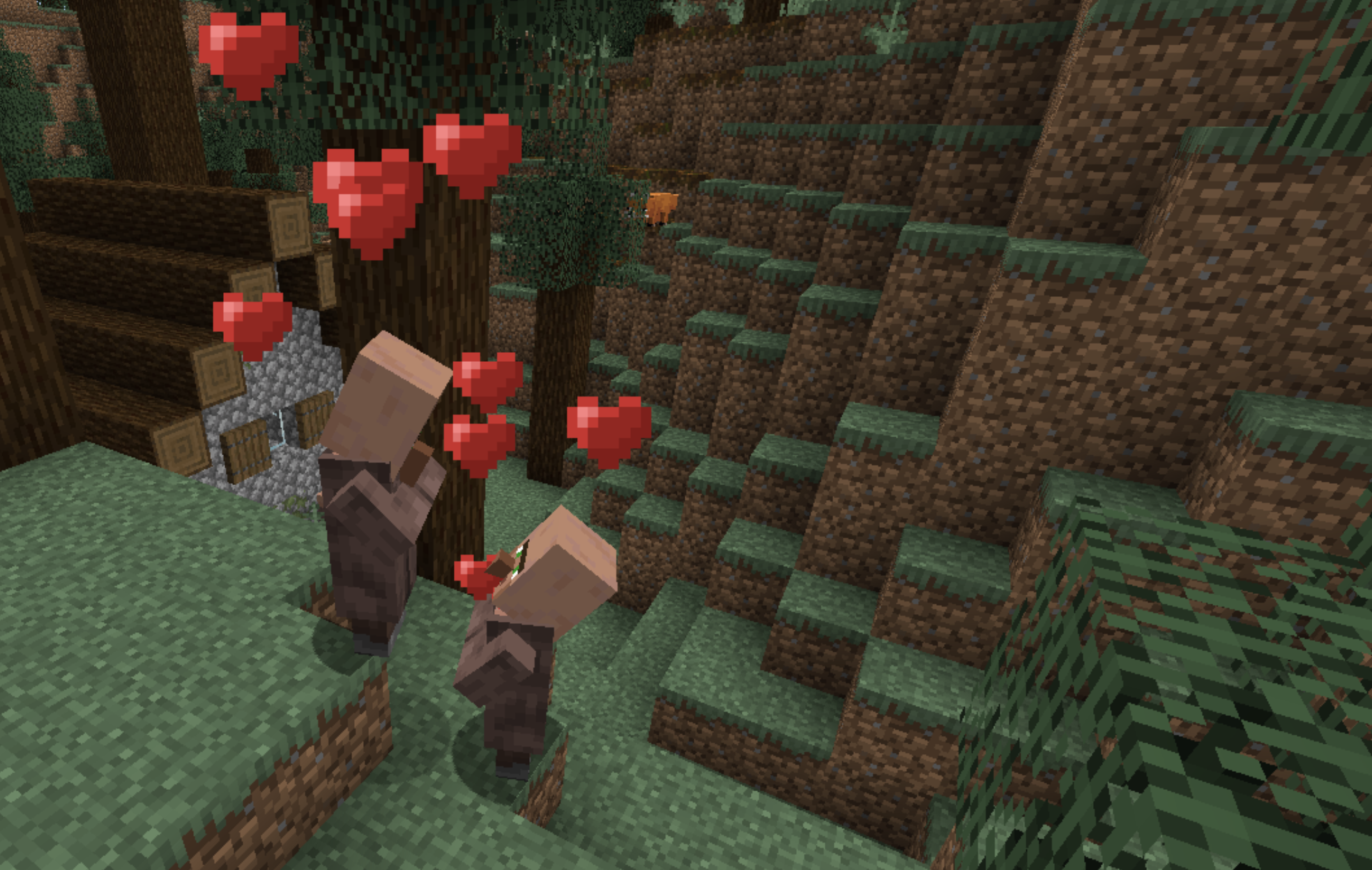 two minecraft villagers mating