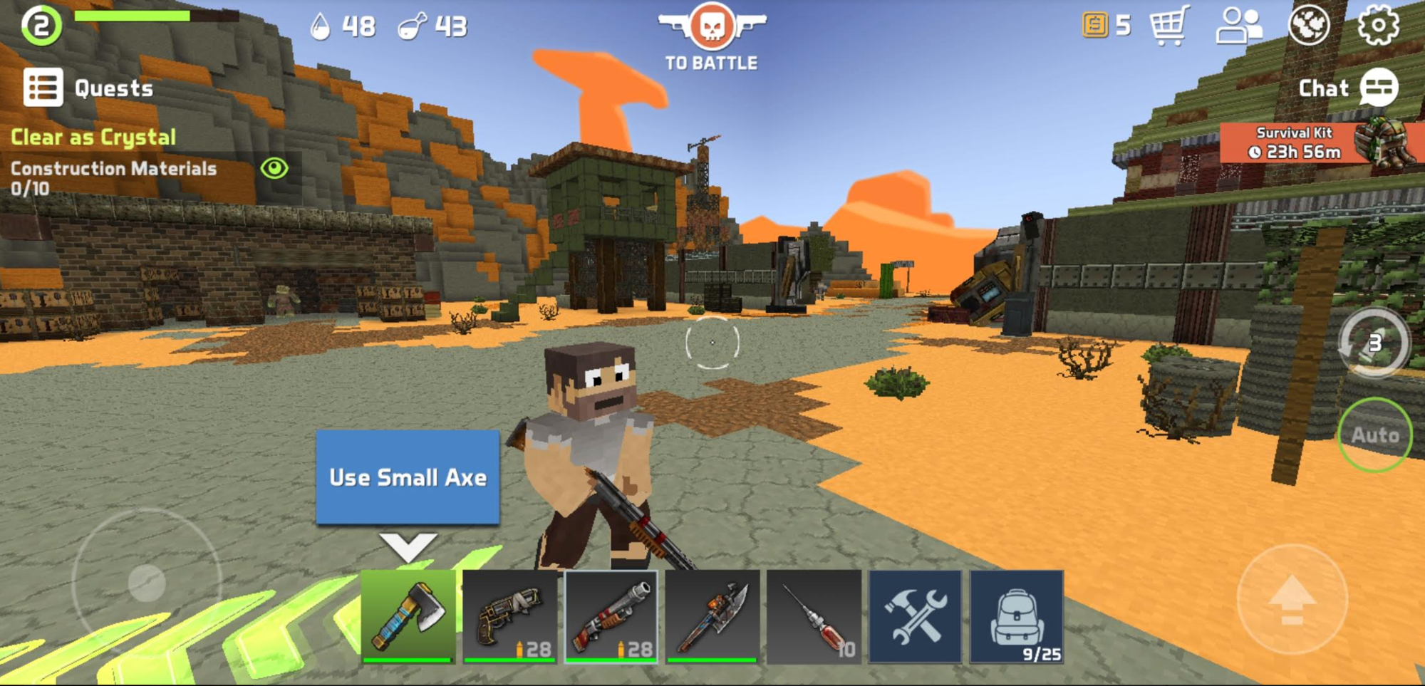 Last Craft Screenshot of post apocalyptic voxel desert