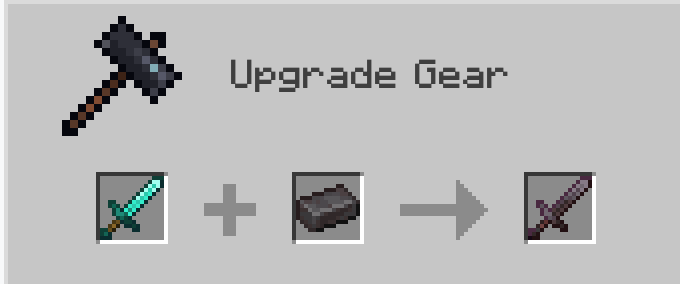 Minecraft Netherite upgrade recipe with Diamond Sword