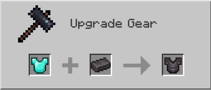 Netherite Armor upgrade recipe with diamond chestplate