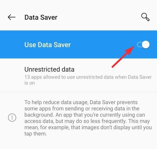 Turn Off OnePlus Data Saver