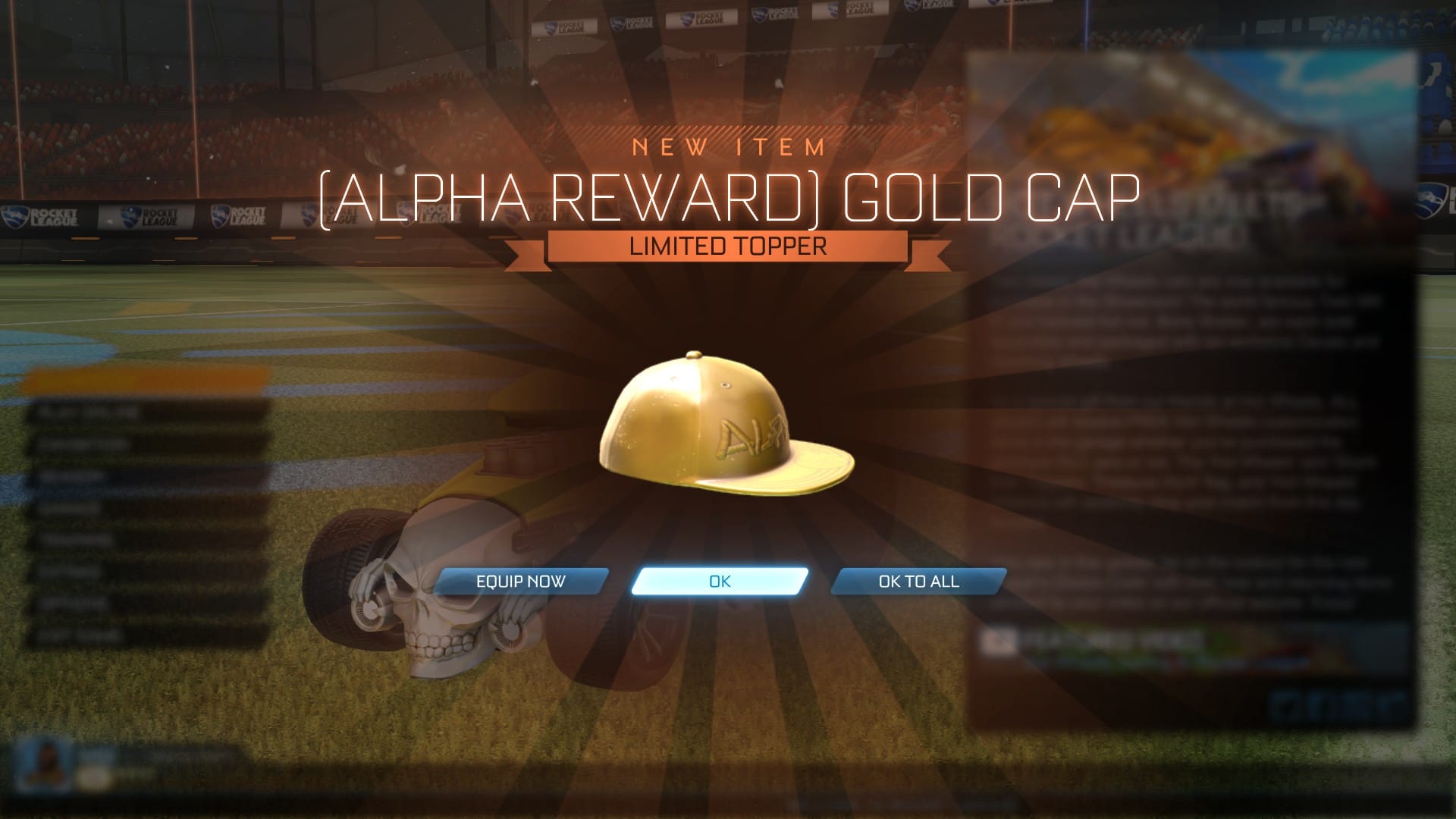 Rocket League Gold Cap