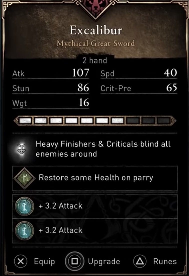 AC Valhalla Best Weapons - Excalibur Stats Excalibur Location