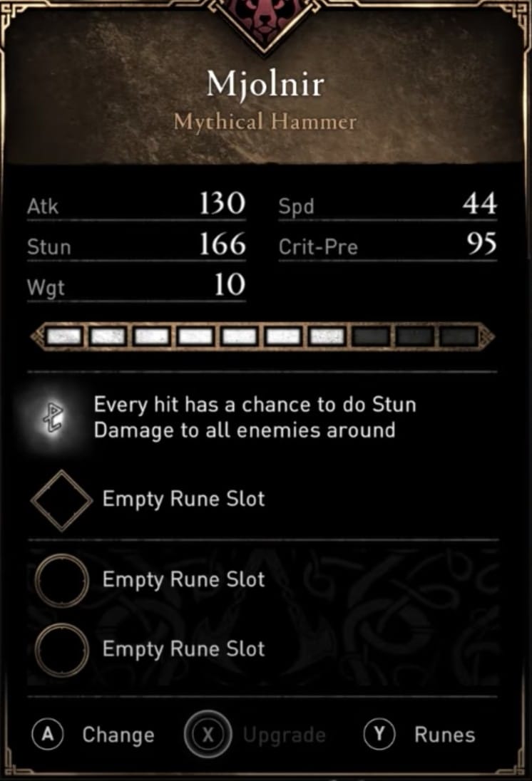AC Valhalla Best Weapons - Mjolnir Stats