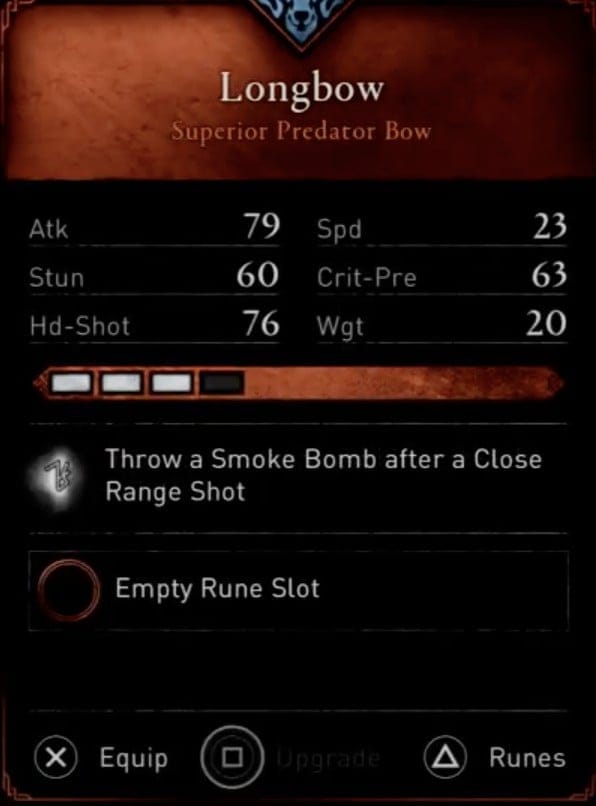 AC Valhalla Build - Longbow Stats