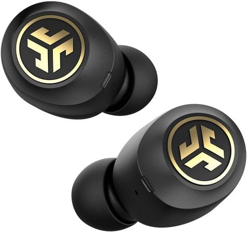 black and gold Jlab Jbuds earbuds