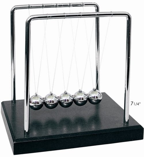 Newton's Cradle at rest with black base