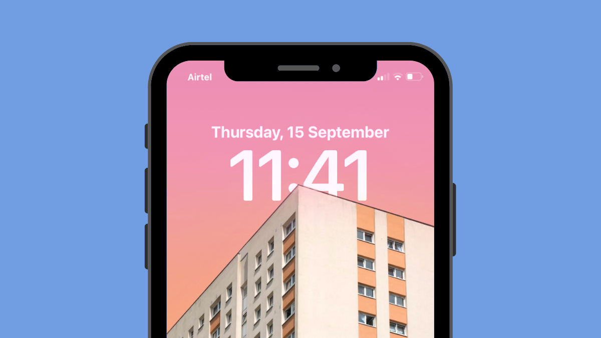 How to Put Time Behind Lock Screen Wallpaper on iPhone