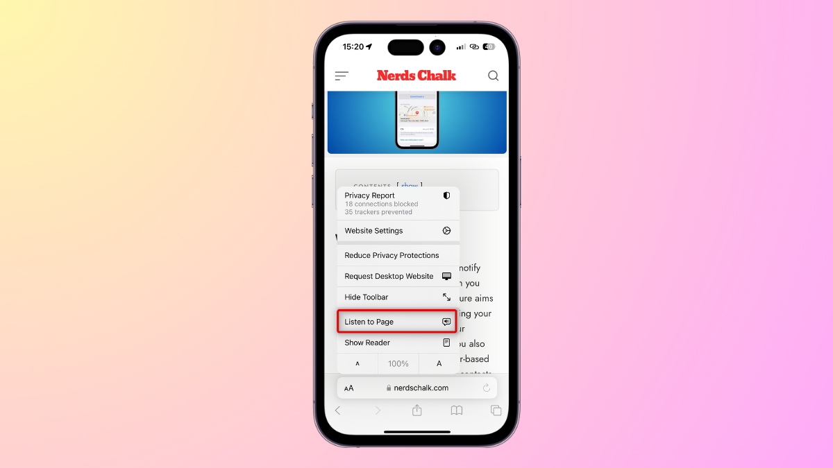How to Make Safari Read Text on iPhone With iOS 17
